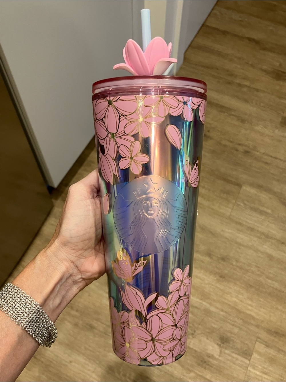Starbucks Cherry Blossom Tumbler flower straw topper NWT